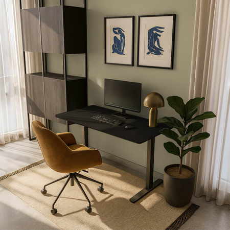 Blat MDF malowany proszkowo 160x80x2.5 Pure Black