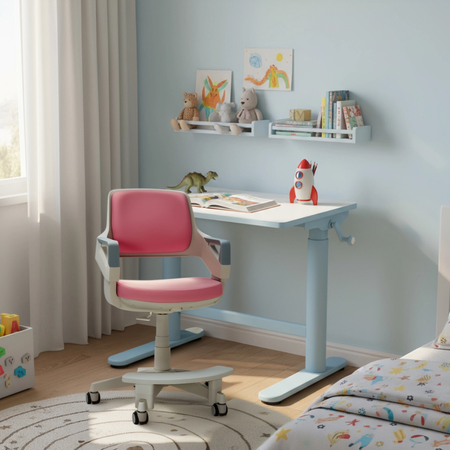 Zestaw biurko elektryczne z krzesłem dla dziewczynki – Spacetronik SPE-X112P