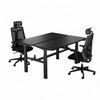 Zestaw podwójne biurko elektryczne Spacetronik Pure Black z fotelami