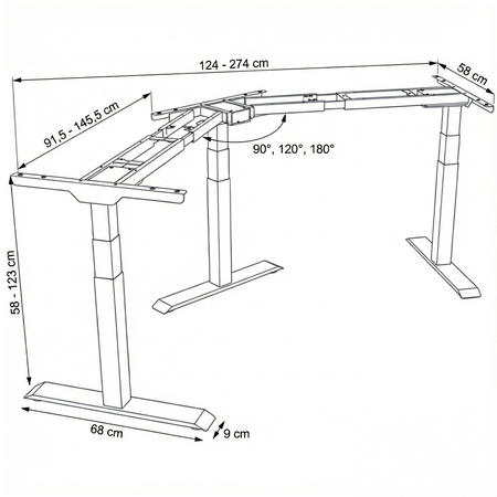 Spacetronik SPE-323TB elektrischer Tischständer