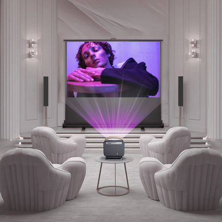 Ekran Projekcyjny Podłogowy Rozwijany 110" 4k 16:9