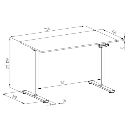 Manualne biurko Spacetronik Moris 113BB 120x60