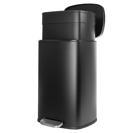 Kosz na śmieci metalowy pojedyncza komora czarny