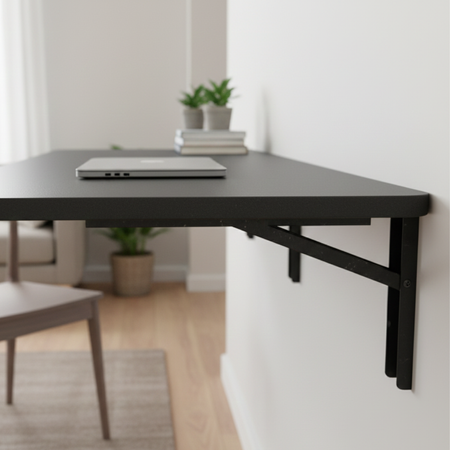 Biurko składane SPB149B 100×40 cm czarne składane 90°