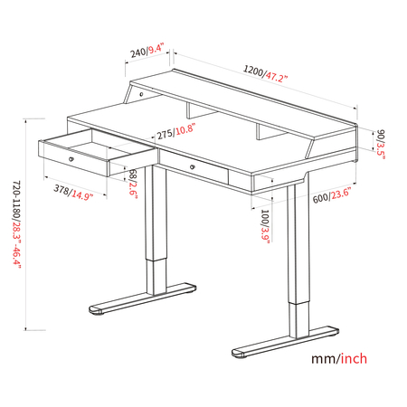Elektryczne biurko Spacetronik SPEF141WL Frodi