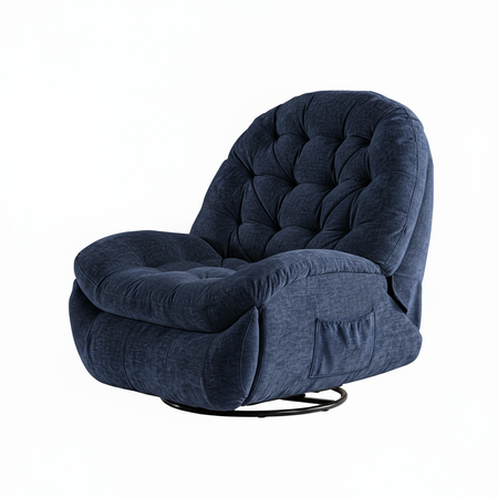 Rozkładany Fotel relaksacyjny obrotowy Spacetronik Flax 04M bujany granatowy