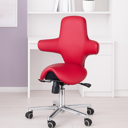 Ergonomiczny hoker regulowany SELLA 4 czerwony