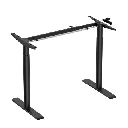 Manual Height-Adjustable Desk Frame Black