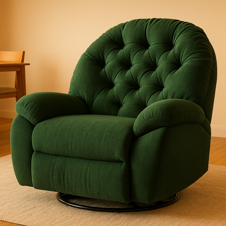 Zestaw wypoczynkowy fotel Spacetronik Flax 04M zielony + stolik regulowany BUDDY