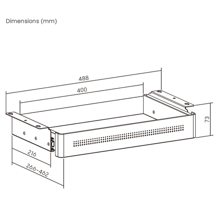 Szuflada podbiurkowa stalowa szara Spacetronik