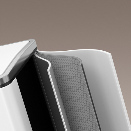 Kosz na śmieci metalowy trzykomorowy biały