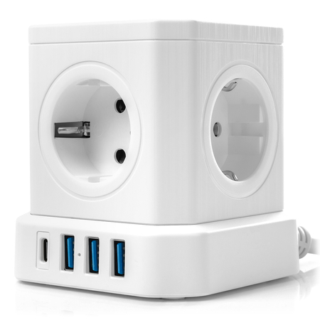 Listwa zasilająca 5xAC 3xUSB 1xUSB-C SPS-C02W