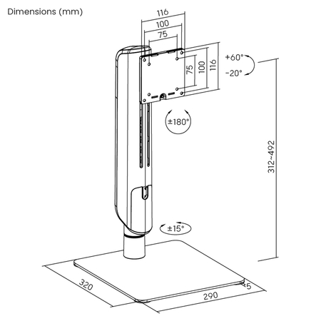 Uchwyt do monitora wolnostojący Spacetronik SPA-B111