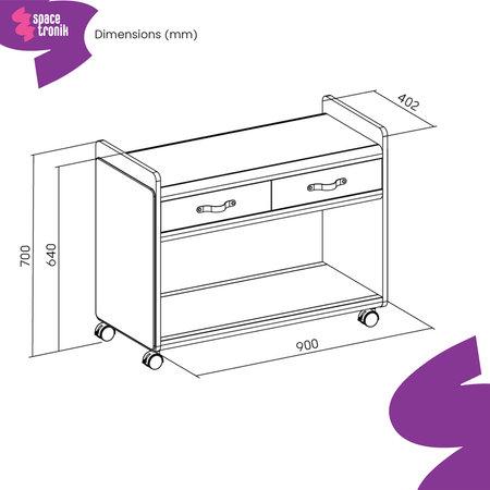 Mobilna szafka 2 w 1 z kółkami Spacetronik Frodi