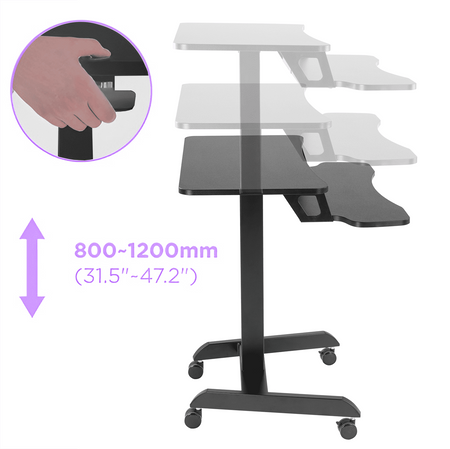Buddy 03 verstellbarer Trolley-Tisch schwarz