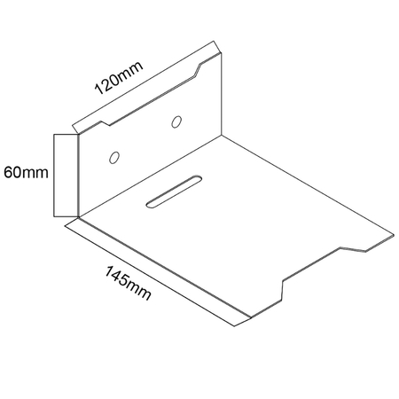 Półka metalowa czarna wisząca 12 cm Spacetronik