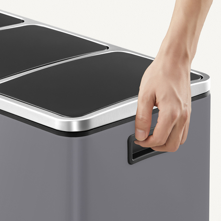 Kosz na śmieci metalowy 3x18L szary 54L