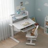 Biurko dziecięce regulowane SPEX111WW 90×65 cm pochylany blat półka szuflada