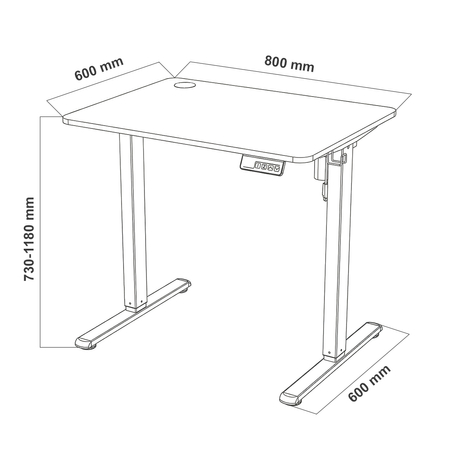 Biurko elektryczne Spacetronik SPEO111WW Moris 80×60 cm białe