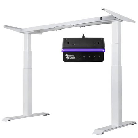 Gamingowe stanowisko Spacetronik RGB z elektryczną regulacją wysokości 136x66