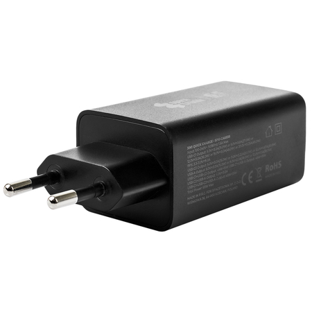 3-in-1 USB-C USB PD Quick 65W 5A Ladegerät schwarz