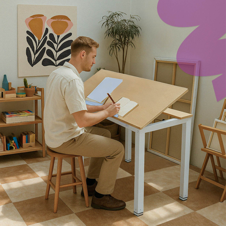 Elektryczne biurko kreślarskie DOLF SPE-402 Białe