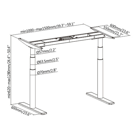 Spacetronik SPE-227W elektrischer Tischständer