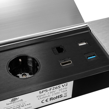 Spacetronik SPS-F26S V2 Arbeitsplattensteckdose Öffnung