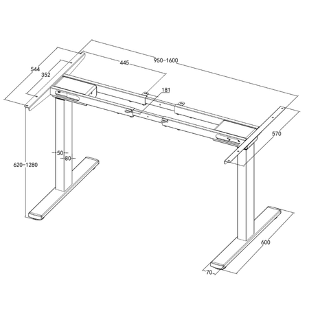 Stelaż Biurkowy Elektryczny Spacetronik (SPE237B) z pamięcią 3 pozycji