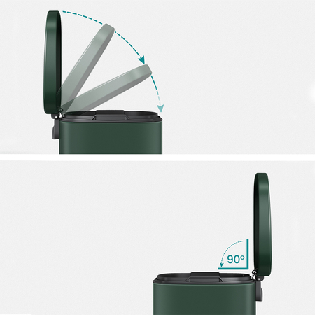 Kosz na śmieci metalowy pojedyncza komora zielony