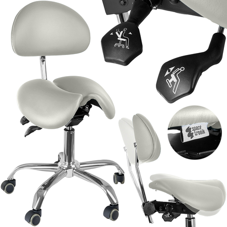 Ergonomiczny hoker regulowany SELLA 3 biały