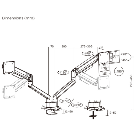 Uchwyt na monitor SPASS122S