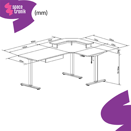 Elektryczne biurko Spacetronik Loris 124BM 180x120