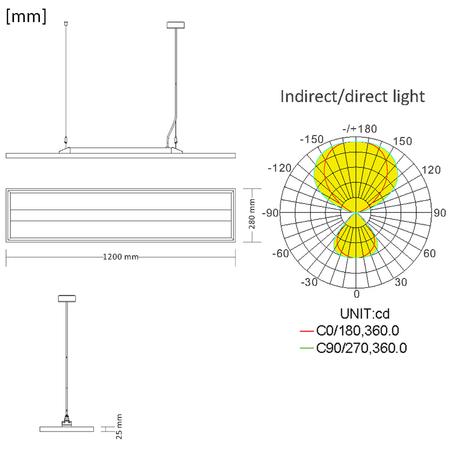 Lampa sufitowa wisząca LED GLOW D24 Pro Czarna