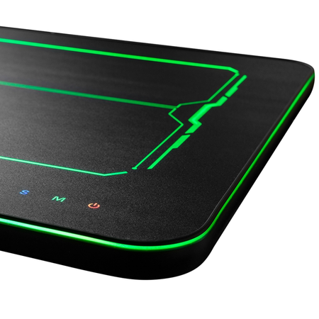 Gamingowe stanowisko Spacetronik RGB z elektryczną regulacją wysokości 136x66