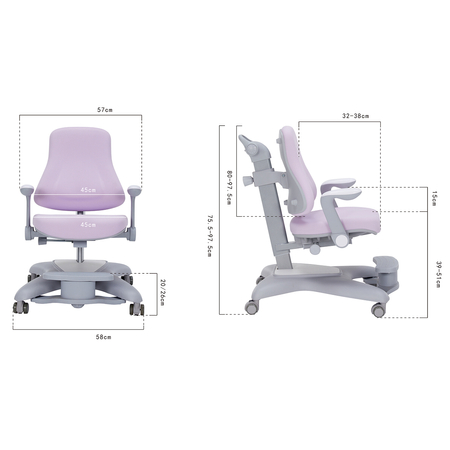 Fotel ergonomiczny dziecięcy Spacetronik SPC-XD13 Szare