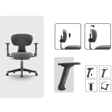 Fotel Ergonomiczny Spacetronik SETTO z Podłokietnikami 4D Czarny