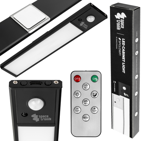 Bezprzewodowa lampa LED Czujnik ruchu 20cm Czarna