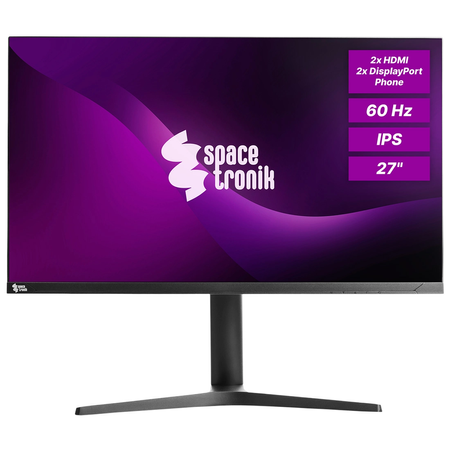 Zestaw monitor 27 cali 4K IPS Spacetronik SPA-M2701 i uchwyt na monitor i laptop Spacetronik SPA-121PRO