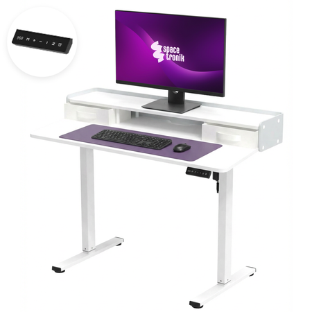 Biurko Elektrycznie Regulowane 120x60 z półkami z pamięcią białe