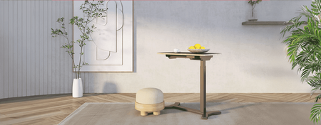 Buddy verstellbarer Trolley-Tisch schwarz, Holz