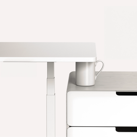 Zestaw podwójne biurko elektryczne Spacetronik Pure Black z fotelami