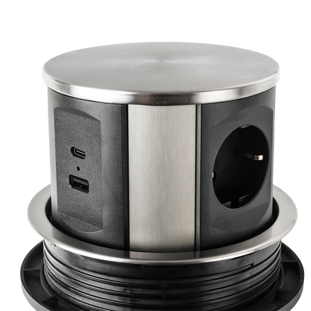 Spacetronik SPS-R3D5B V2 runde Tischsteckdose