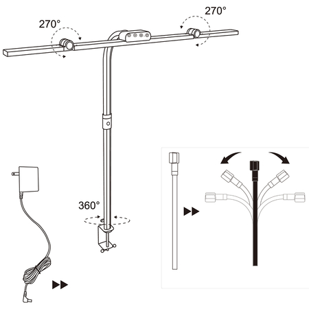 Lampa biurkowa kreślarska LED bezcieniowa Glow D9