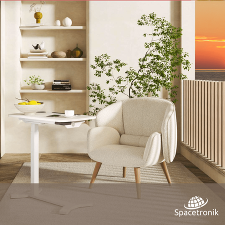 Elektryczny stolik z kółkami Buddy czarny drewno