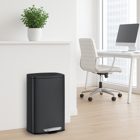 Kosz na śmieci metalowy pojedyncza komora czarny
