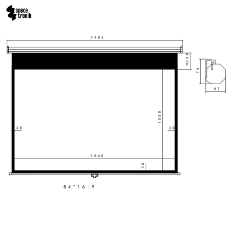 Manuell einziehbare Projektionswand 84" Zoll 16:9