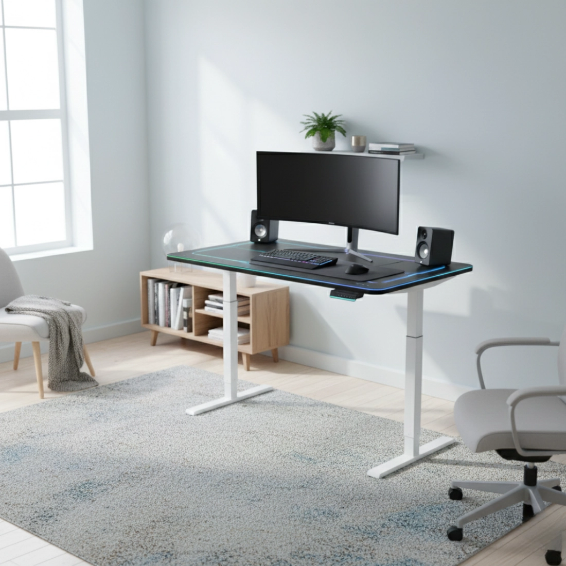 biurko gamingowe elektryczne RGB