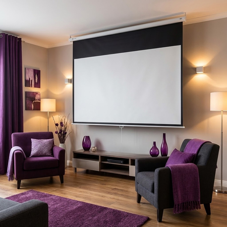 Manuell einziehbare Projektionswand 100" Zoll 16:9