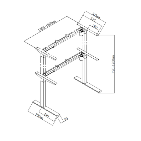 Elektryczny stelaż biurkowy Spacetronik SPE-152A